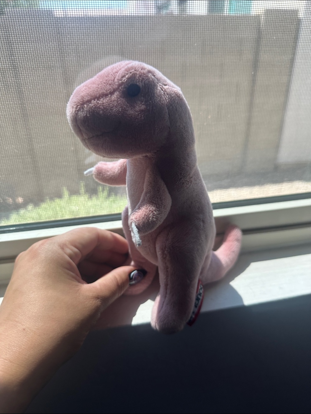 Pink Plush Dinosaur Stuffed Animal - Soft Cuddly Toy
